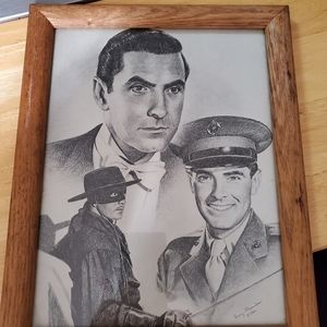 Vintage Tyrone Power Graphite Sketch Print by Penny Alexander